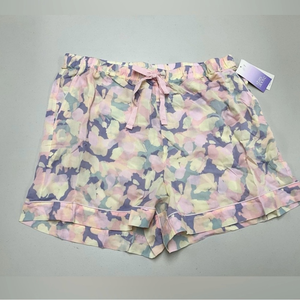 Stars Above Women's High Waist Shorts - Pastel Pink and Yellow